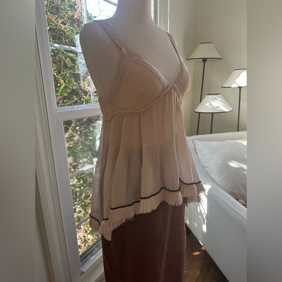 RARE FP ONE Ballet Pink Sheer Babydoll Top BEAUTIFUL DREAMY Sz XS - Picture 9 of 17